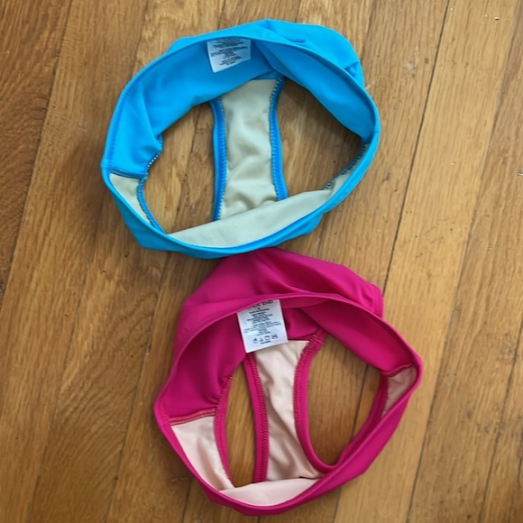 Girls Size 6 Set of 2 Land’s End Bikini Bottoms in Pink and Blue - Picture 3 of 5